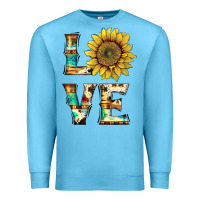 Ocean Blue western love with sunflower Premium Sweatshirt - Artiststas
