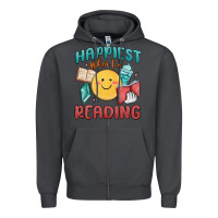 Smoke happiest when i'm reading Zipper Hoodie - MaliasSmallBusiness