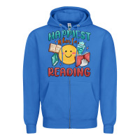 True Royal happiest when i'm reading Zipper Hoodie - MaliasSmallBusiness
