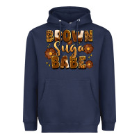 Navy brown suga babe Heavyweight Hoodie - Artiststas