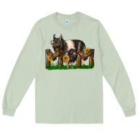 Matcha Western Mom With Hampshire Pig And Baby Pig Long Sleeve Tee - LillyAllenDesigns