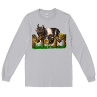 Moon Dust Western Mom With Hampshire Pig And Baby Pig Long Sleeve Tee - LillyAllenDesigns