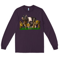 Plum Western Mom With Hampshire Pig And Baby Pig Long Sleeve Tee - LillyAllenDesigns