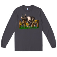 Smoke Western Mom With Hampshire Pig And Baby Pig Long Sleeve Tee - LillyAllenDesigns