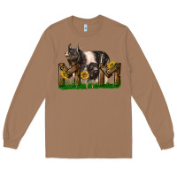 Toasted Coconut Western Mom With Hampshire Pig And Baby Pig Long Sleeve Tee - LillyAllenDesigns