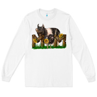 White Western Mom With Hampshire Pig And Baby Pig Long Sleeve Tee - LillyAllenDesigns