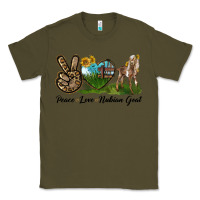 Army Green Peace Love Nubian Goat Classic Tee - LillyAllenDesigns