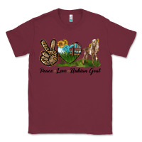 Burgundy Peace Love Nubian Goat Classic Tee - LillyAllenDesigns