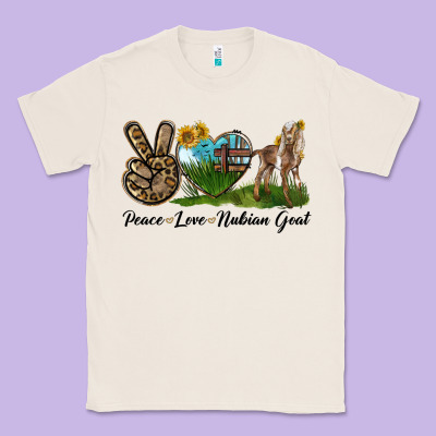 Peace Love Nubian Goat Classic Tee Designed By Lillyallendesigns
