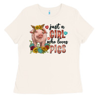 Western Just Girl Who Loves Pigs Ladies Tee | Teevron