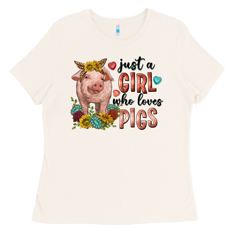 Western Just Girl Who Loves Pigs Ladies Tee by texasbilliewilder | Teevron