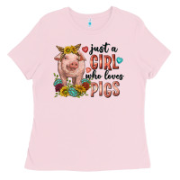 Bubblegum Pink western just girl who loves pigs Ladies Tee - texasbilliewilder