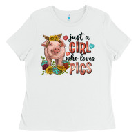 White western just girl who loves pigs Ladies Tee - texasbilliewilder
