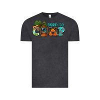 Vintage Black born to camp with guitar Vintage Tee - AdoDesignShop
