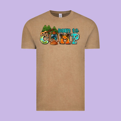 Born To Camp With Guitar Vintage Tee Designed By Adodesignshop