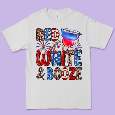 Red White And Booze Premium Tee Designed By Zillion Design Studio