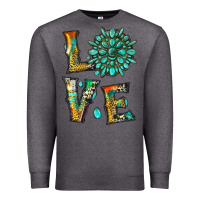 Charcoal Heather love with gemstone Premium Sweatshirt - Artiststas