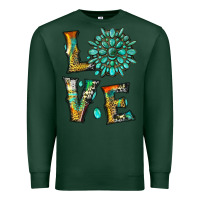 Sports Green love with gemstone Premium Sweatshirt - Artiststas