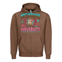 Chestnut motherhood university with coffee Zipper Hoodie - NancyCooperArtShop