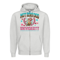 Dove Grey motherhood university with coffee Zipper Hoodie - NancyCooperArtShop