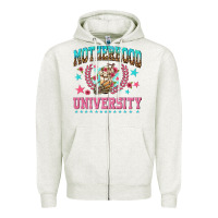 Oatmeal Heather motherhood university with coffee Zipper Hoodie - NancyCooperArtShop