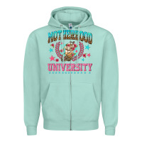 Seafoam motherhood university with coffee Zipper Hoodie - NancyCooperArtShop