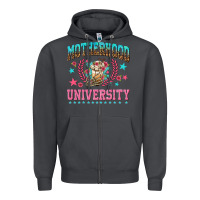 Smoke motherhood university with coffee Zipper Hoodie - NancyCooperArtShop