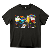 Pride Lgbtq Wine Cups And Glasses Heavy Core Tee | Teevron