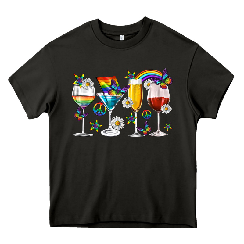 Pride Lgbtq Wine Cups And Glasses Heavy Core Tee by texasbilliewilder | Teevron