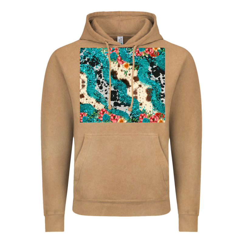 Turquoise Glitter Cowhide Vintage Hoodie by JahusDesignShop | Teevron