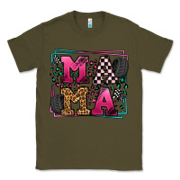 Army Green Racing leopard frame mama Mother's Day Classic Tee - LillyAllenDesigns