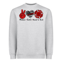 Peace Love Back To Red Heavyweight Sweatshirt | Teevron
