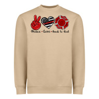 Mushroom peace love back to red Heavyweight Sweatshirt - Artiststas