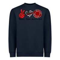 Navy peace love back to red Heavyweight Sweatshirt - Artiststas