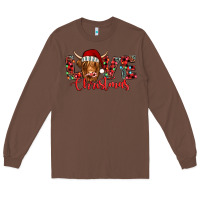 Chestnut love christmas highland cow and turquoise gemstone Long Sleeve Tee - Jasminsmagicworld