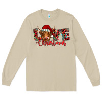 Mushroom love christmas highland cow and turquoise gemstone Long Sleeve Tee - Jasminsmagicworld