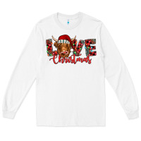 White love christmas highland cow and turquoise gemstone Long Sleeve Tee - Jasminsmagicworld