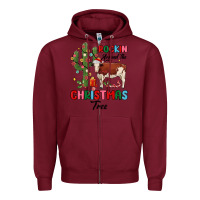 Burgundy rockin around the christmas tree Zipper Hoodie - MaliasSmallBusiness