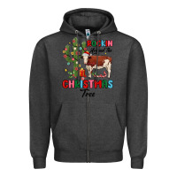 Charcoal Heather rockin around the christmas tree Zipper Hoodie - MaliasSmallBusiness