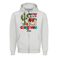 Dove Grey rockin around the christmas tree Zipper Hoodie - MaliasSmallBusiness