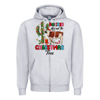 Heather Grey rockin around the christmas tree Zipper Hoodie - MaliasSmallBusiness