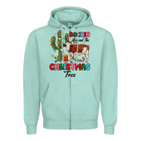 Seafoam rockin around the christmas tree Zipper Hoodie - MaliasSmallBusiness