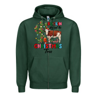 Sports Green rockin around the christmas tree Zipper Hoodie - MaliasSmallBusiness