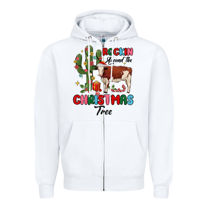Rockin Around The Christmas Tree Zipper Hoodie by MaliasSmallBusiness | Teevron