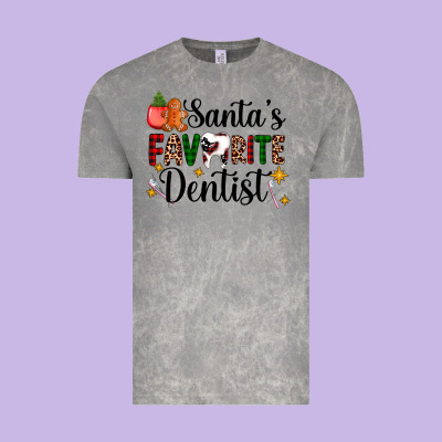 Santa's Favorite Dentist Vintage Tee Designed By Adodesignshop