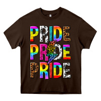 Chocolate Brown pride pride pride Heavy Core Tee - texasbilliewilder