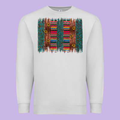 Sunflower Serape Brush Stroke Premium Sweatshirt Designed By Artiststas