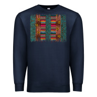 Navy sunflower serape brush stroke Premium Sweatshirt - Artiststas