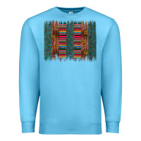 Ocean Blue sunflower serape brush stroke Premium Sweatshirt - Artiststas