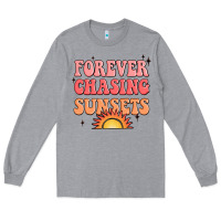 Heather Grey forever chasing sunsets Long Sleeve Tee - JahusDesignShop